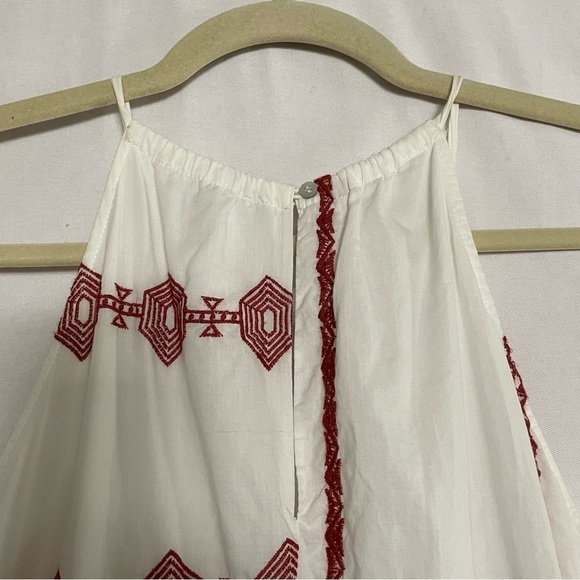 Joie Embroidered Boho Milanira Maxi Dress In Porcelain Handkerchief Hemline - Picture 9 of 16